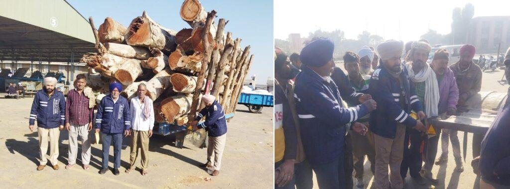 पंजाब 18 जनवरी *ट्रैफिक पुलिस ने वाहनों पर रिफ्लैक्ट्रर लगाए