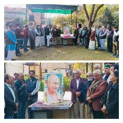 जोधपुर30जनवरी*भारत जोड़ो यात्रा के समापन दिवस पर झंडारोहण एवम गाँधी जी की प्रतिमा पर पुष्प अर्पित किए।