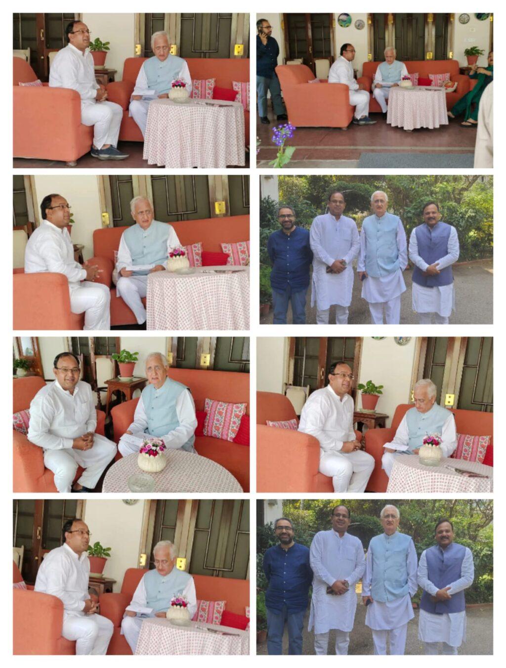 जयपुर 18 मार्च *सलमान खुर्शीद साहब से जयपुर में हुई मुलाकात-आबिद कागज़ी