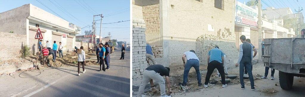 पंजाब08अप्रैल*दुर्गा सैनिक मंदिर हनुमानगढ रोड में चलाया गया 105वां सफाई अभियान