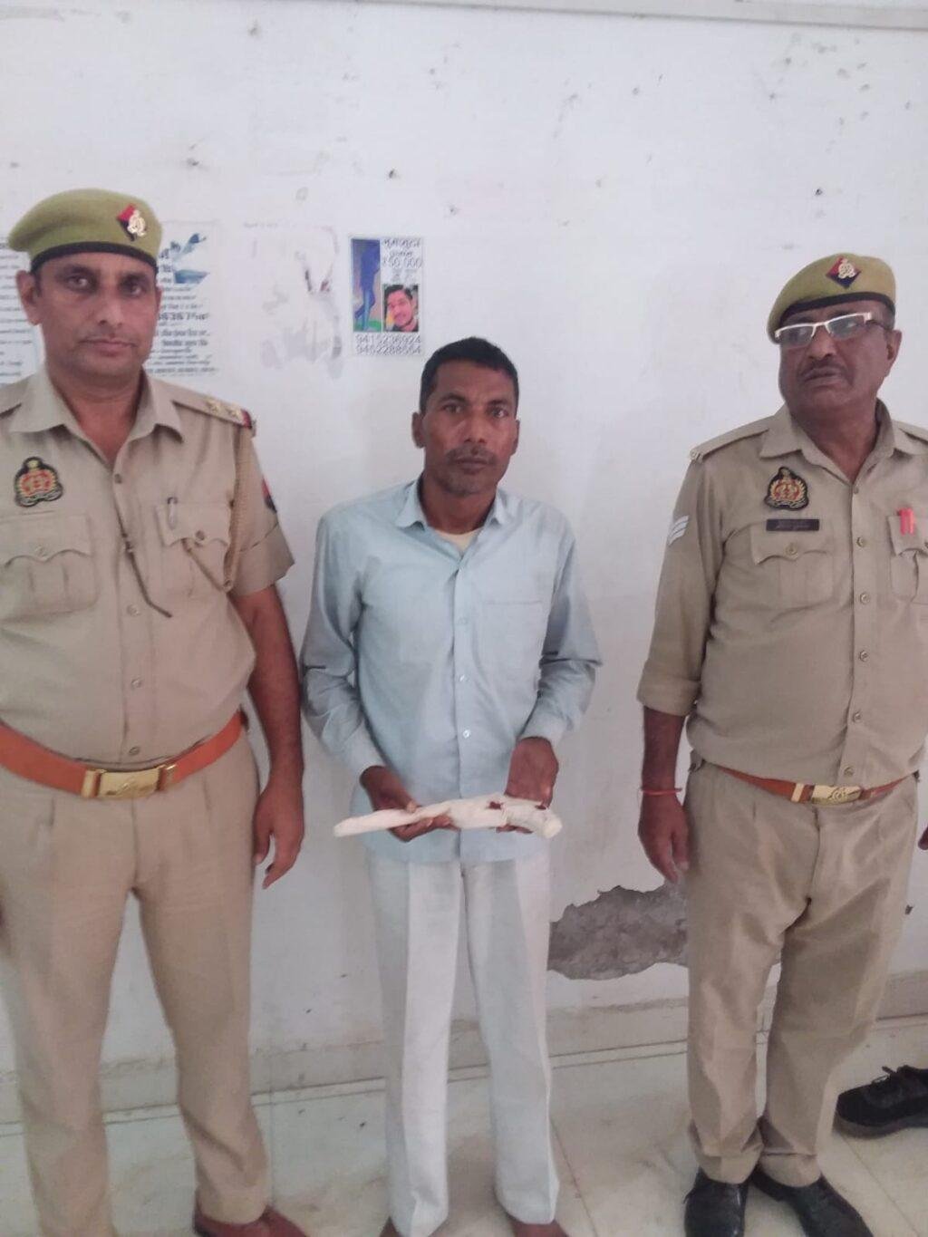 मथुरा11अप्रैल*थाना वृन्दावन पुलिस द्वारा अवैध तमंचा व कारतूस के साथ एक अभियुक्त गिरफ्तार*