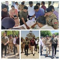 कानपुर11अप्रैल*नौबस्ता स्थित गल्ला मंडी में बनाए गए स्ट्रांग रूम,तथा डीएम ने मतगणना स्थल एवं पार्किंग स्थल का निरीक्षण किया।