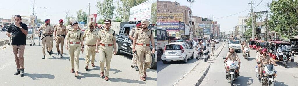 पंजाब10मई2023*आईजी राकेश अग्रवाल, एसएसपी अवनीत कौर सिद्धू ने शहर में निकाला फ्लैग मार्च