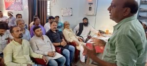 भागलपुर25जून2023*बकरीद के मद्देनजर तातरपुर थाना में माननीय थानाध्यक्ष श्रीमान श्रीकांत चौहान क़ी अध्यक्षता में शांति समिति क़ी बैठक रखी गई थी l