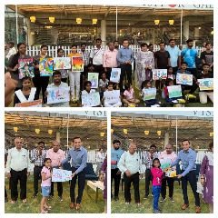 कानपुर02मई23*पेंटिंग प्रतियोगिता के विजेता उप विजेता ,को प्राइज distrubataion Dr Raj Shekhar IAS द्वारा ग्रीन पार्क आज में किया गया