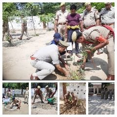 मथुरा05जून2023*पर्यावरण की रक्षा एवं संरक्षण हेतु शपथ दिलायी गयी तथा परिसर में वृक्षारोपण किया गया । 