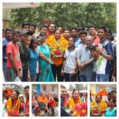 भागलपुर16जून23*किलकारी बिहार बाल भवन भागलपुर की प्रमंडल कार्यक्रम समन्वयक अभिलाषा कुमारी को डबल कांस्य पदक प्राप्त हुआ