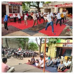चित्रकूट21जून2023*अंतरराष्ट्रीय योग दिवस के अवसर पर जनपद चित्रकूट के समस्त थाना/चौकियों में नियुक्त अधि0/कर्मचारीगण द्वारा किया गया योगाभ्यास