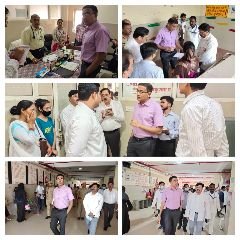 कानपुर27जून*मण्डलायुक्त ने जिला पुरूष चिकित्सालय (उर्सला), कानपुर नगर का औचक निरीक्षण किया।