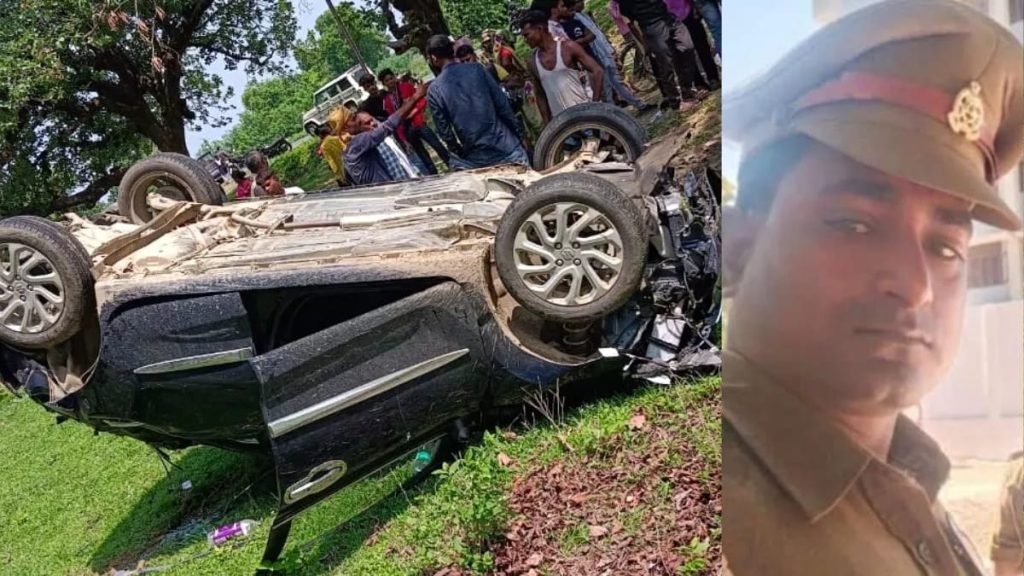 चित्रकूट13जुलाई23*रफ़्तार का कहर:साइकिल सवार को रौंदकर पलटी कार, दारोगा सहित दो की मौत*