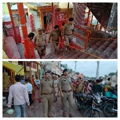 चित्रकूट10जुलाई23*अपर पुलिस अधीक्षक द्वारा थाना कोतवाली कर्वी रामघाट मेला क्षेत्र के अन्तर्गत पैदल गस्त किया गया।*