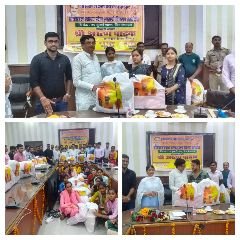 कानपुर25जुलाई2023*युवक मंगल दल तथा महिला मंगल दलों को प्रोत्साहन स्वरूप खेल सामग्री का वितरण किया गया।