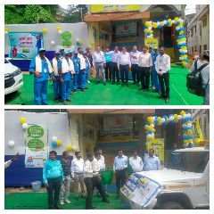 कानपुर27जुलाई23*भारत गैस सिलेंडर वितरण वाहन को हरी झंडी दिखाकर रवाना किया।