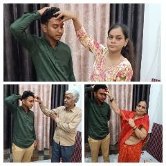 औरैया02अगस्त2023*पुत्र के जन्मदिन के अवसर पर कराया रुद्राभिषेक का आयोजन।