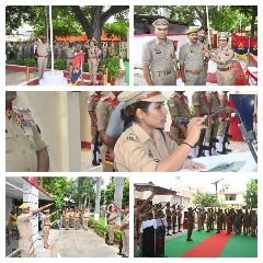औरैया15अगस्त23*स्वतन्त्रता दिवस समारोह पर समस्त पुलिस कार्यालयों/थानों में ध्वजारोहण किया गया।