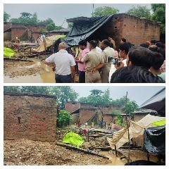 हरदोई23अगस्त23*बरसात में कच्चा मकान गिरा, दबकर वृद्धा की मौत