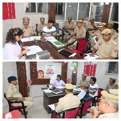 औरैया24अगस्त2023*पुलिस अधीक्षक औरैया श्रीमती चारु निगम द्वारा थाना कोतवाली औरैया का किया गया निरीक्षण।