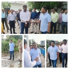 कानपुर27अगस्त23*प्राथमिक विद्यालय,कांशीराम नगर, विकास खंड- कल्याणपुर में बनाए गए बाढ़ राहत शिविर तथा भोपाल का पुरवा गांव का निरीक्षण किया गया