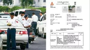 गाजियाबाद03सितम्बर* पुलिस का नया कारनामा, घर में खड़ी स्विफ्ट डिजायर कार का किया चालान; फोटो में स्पलेंडर बाइक*