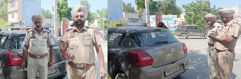 पंजाब23सितम्बर23*ट्रैफिक पुलिस ने अग्रसैन चौक पर काटे चालान
