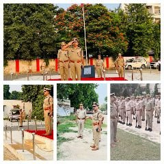 कानपुर नगर01सितम्बर23*पुलिस आयुक्त डॉ.आर.के.स्वर्णकार ने परेड का निरीक्षण करते हुए सलामी ली