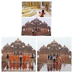 नई दिल्ली10सितम्बर2023*ब्रिटेन के प्रधानमंत्री ऋषि शौनक ने अक्षरधाम मंदिर में सपत्नी दर्शन किये।