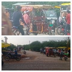 कौशाम्बी19सितम्बर23*ठेला वालों ने तिराहे पर किया अतिक्रमण*