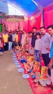 कौशाम्बी20अक्टूबर23*नवरात्रि के पाचवे दिन कराया गया कन्या भोज*