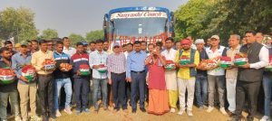 कौशाम्बी27अक्टूबर23*अमृत कलश बस यात्रा लखनऊ के लिए रवाना*