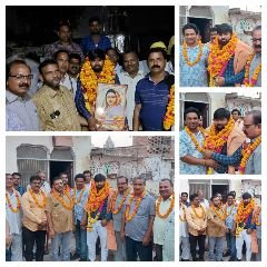 हाथरस2अक्टूबर23*दाऊजी मेला हाथरस के दंगल के सफल आयोजन के उपलक्ष मेंमुनेशपाल बघेल जी किया गया भव्य स्वागत।