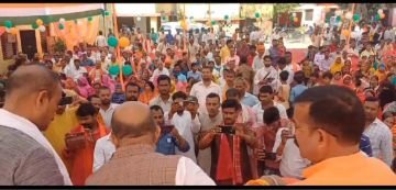 बहराइच13अक्टूबर23*भव्य शोभा यात्रा के साथ ब्लाक मुख्यालयों पर पहुंचे अमृत कलश