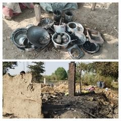 कौशाम्बी14अक्टूबर23*जंगल में झोपड़ी बना कर रह रहे गरीब की झोपड़ी जलकर खाक* कौशाम्बी14अक्टूबर23*जंगल में झोपड़ी बना कर रह रहे गरीब की झोपड़ी जलकर खाक*