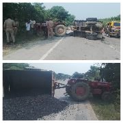 कौशाम्बी16अक्टूबर23*तेज रफ्तार ट्रैक्टर हाईवे रोड पर पलटा बाल बाल बचा चालक* कौशाम्बी16अक्टूबर23*तेज रफ्तार ट्रैक्टर हाईवे रोड पर पलटा बाल बाल बचा चालक*