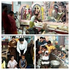 भागलपुर23अक्टूबर23*गुरू छित्तुन रिंग अखाड़ा हड़िया पट्टी दुर्गा मंदिर में महानवमी की पूजा- हवन का कार्य हुआ। ।