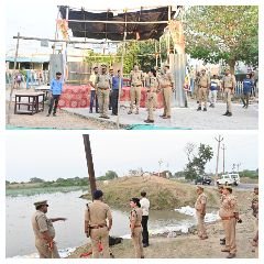 चित्रकूट23अक्टूबर23*एसपी द्वारा दुर्गा प्रतिमा विसर्जन व रावण पूतला दहन स्थल का किया गया स्थलीय निरीक्षण चित्रकूट।