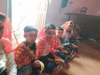 कौशाम्बी23अक्टूबर23*जगह-जगह पर हुआ कन्या पूजन और भंडारे का आयोजन*