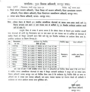 कानपुर नगर06नवम्बर23*योजनाओ से संबंधित नियमो की विस्तृत जानकारी प्रदान किये जाने हेतु एक दिवसीय कार्यशाला का आयोजन किये जाने के सम्बंध में