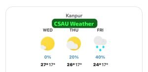 कानपुर नगर28नवम्बर23*मौसम विभाग की जानकारी