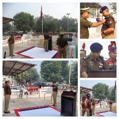 मथुरा23नवम्बर23*पुलिस_झंडा_दिवस के अवसर पर रिजर्व पुलिस लाइन मथुरा क्वार्टर गार्द में झंडे को सलामी दी गयी।