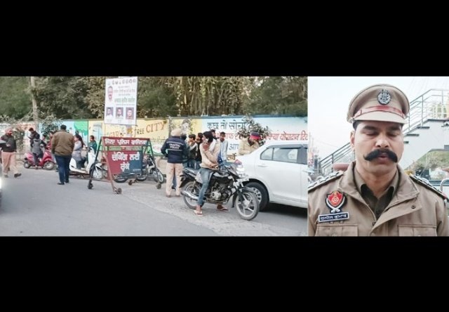 पंजाब 20 दिसंबर 2023* नगर थाना प्रभारी सुनील कुमार ने अग्रसैन चौक पर नाकाबंदी कर चालान काटे