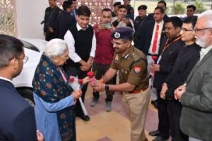 कौशाम्बी21दिसम्बर23*उत्तर प्रदेश की महामहिम राज्यपाल श्रीमती आनन्दी बेन पटेल जी का कौशाम्बी में स्वागत*