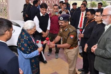 कौशाम्बी21दिसम्बर23*उत्तर प्रदेश की महामहिम राज्यपाल श्रीमती आनन्दी बेन पटेल जी का कौशाम्बी में स्वागत*