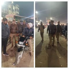 कौशाम्बी11जनवरी24*मूरतगंज चौकी इंचार्ज ने हमराहियों के साथ किया पैदल गस्त व वाहन चेकिंग*