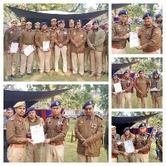 कानपुर नगर23जनवरी24*चमनगंज में चार मंजिला अपार्टमेंट में  अग्निशमन सेवा दल के साहस और वीरता के साथ किये गये कार्य के लिए पुलिस आयुक्त ने सम्मानित किया।