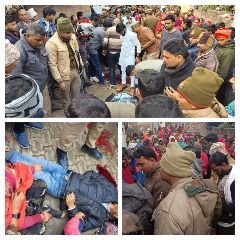 औरैया23जनवरी24*दबंग ठाकुरों ने घिराव कर दलित युवक कि कर दी हत्या