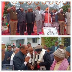 कुशीनगर26जनवरी24*गणतंत्र दिवस के अवसर पर मा0 प्रभारी मंत्री ने पुलिस लाईन में फहराया झंडा*