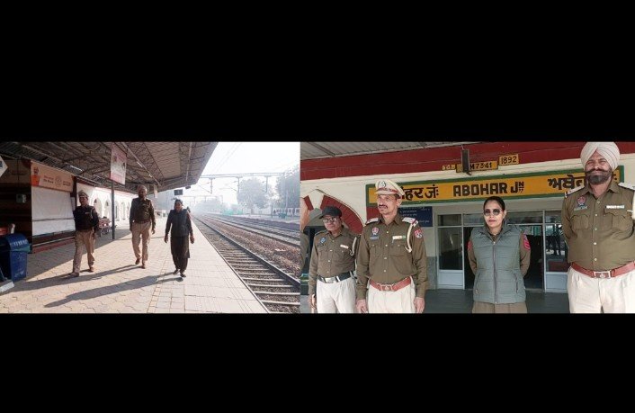 पंजाब 16 फरवरी 2024* भारत बंद के चलते अबोहर रेलवे स्टेशन पर सुरक्षा के कड़े प्रबंधक, ट्रेनें चलती रही