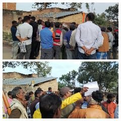 कौशाम्बी07फरवरी24*नायब तहसीलदार सौरभ सिंह ने विवादित भूमि का मौके पर किया निरीक्षण*