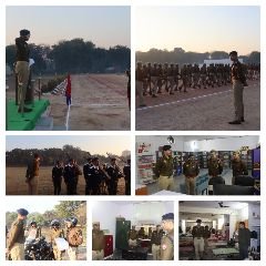 फिरोजाबाद09फरवरी24*रिजर्व पुलिस लाईन में शुक्रवार परेड की ली गई सलामी, किया गया पुलिस लाइन का निरीक्षण ।*