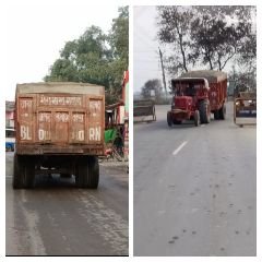 कौशाम्बी22फरवरी24*चायल सर्किल क्षेत्र की सड़कों पर फर्राटा भरते हुए नजर आते हैं ओवरलोड बालू वाहन*